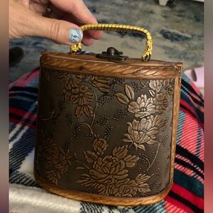 Vintage bohemian wood purse